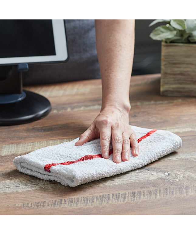 Khăn bar cotton sọc màu đỏ trắng Choice 907 g 48,3 x 40,6 cm - Thùng 120 cái