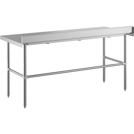 Bàn thao tác chân hở inox Regency Spec Line 76 x 183 cm dày 14-gauge có tấm chắn 10 cm