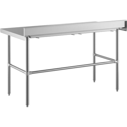 Bàn thao tác công nghiệp thép không gỉ đế mở kèm gờ chắn 10 cm Regency Spec Line Easy Attach 76 x 152 cm 14 gauge
