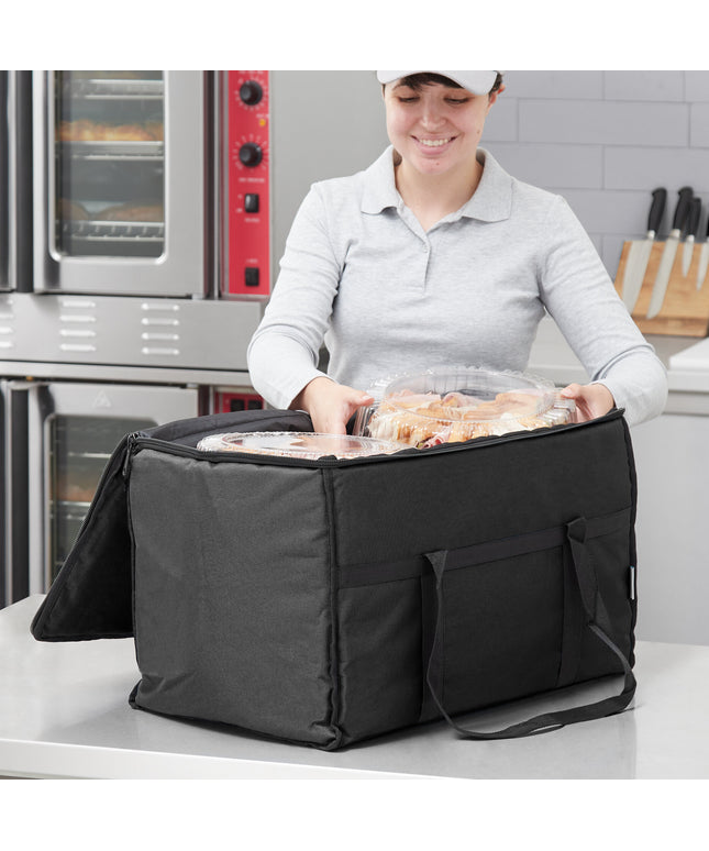 Túi giữ nhiệt vận chuyển thức ăn nylon đen Choice 58 x 33 x 38 cm - chứa 5 khay full-size sâu 6 cm