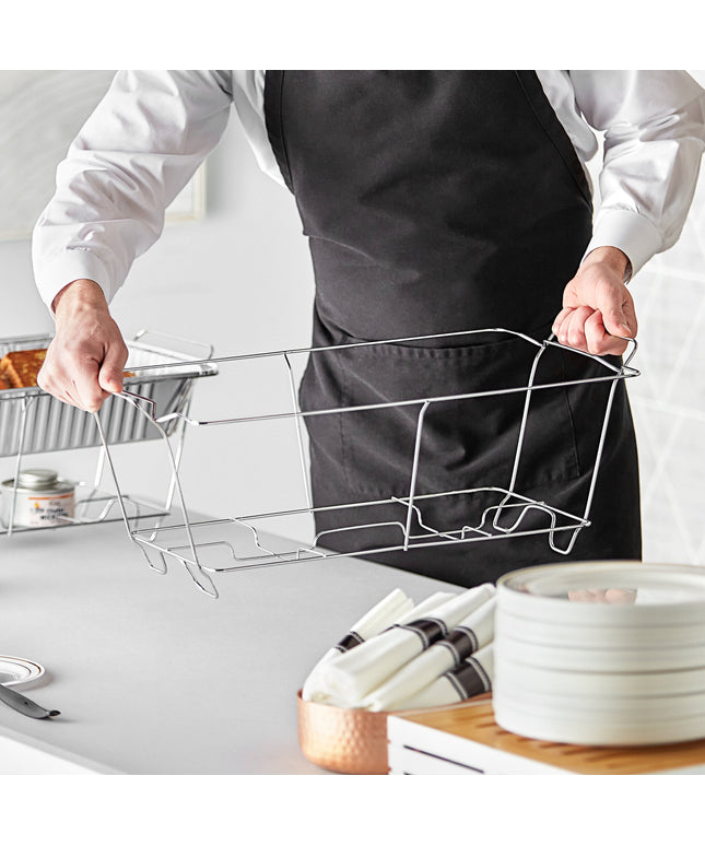Nồi hâm buffet Choice Chrome dây Chafer Stand cho cỡ đầy đủ dùng một lần khay