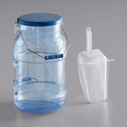 Bộ thùng đá polycarbonate xanh Vigor 22,7 lít kèm muỗng 1,9 lít, giá muỗng, nắp và móc