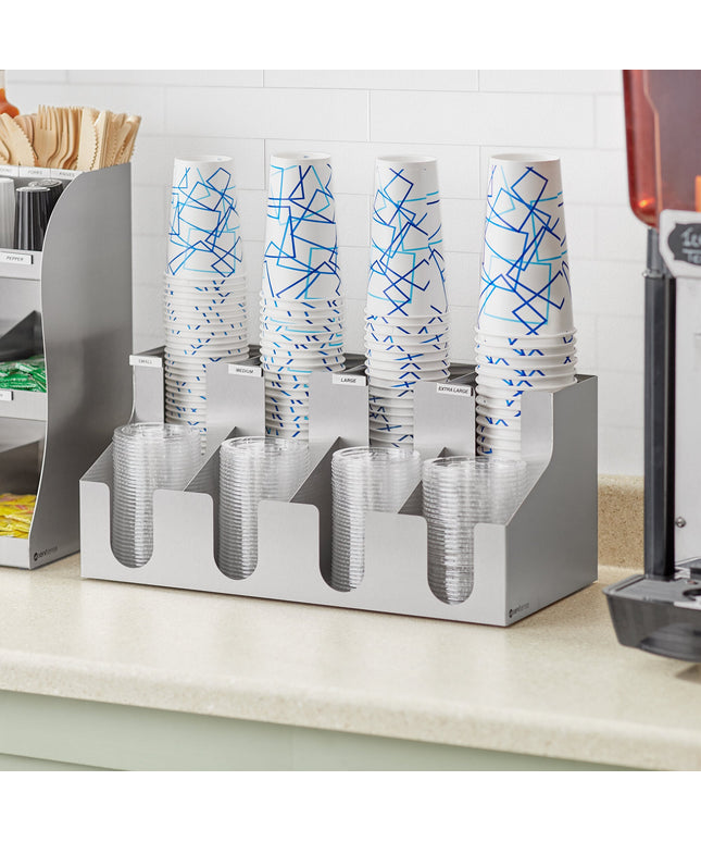 Trụ đựng ly / nắp ly 8 ngăn để bàn / gắn tường bằng thép không gỉ ServSense