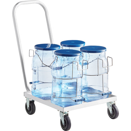 Bộ vận chuyển đá Vigor 100 lb (45 kg) với 4 thùng đá tròn và xe đẩy nhôm