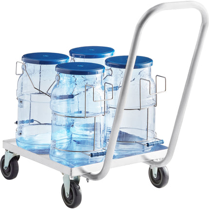 Bộ vận chuyển đá Vigor 100 lb (45 kg) với 4 thùng đá tròn và xe đẩy nhôm