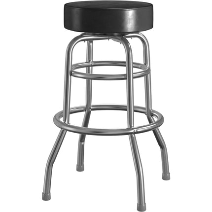 Ghế bar xoay hai vòng bọc vinyl đen Lancaster Table & Seating