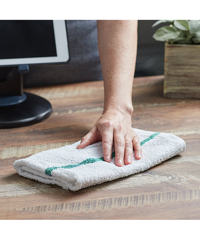 Khăn bar cotton sọc màu xanh lá trắng Choice 907 g 48,3 x 40,6 cm - Thùng 120 cái