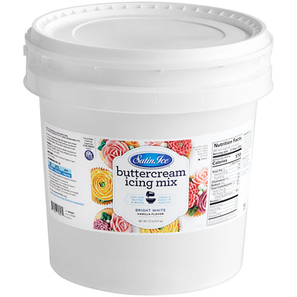 Bột kem phủ buttercream vị vani Satin Ice trắng 9,1 kg