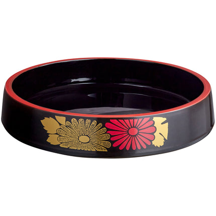 Khay sushi decal hoa Emperor's Select 30 cm màu đen viền đỏ