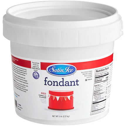 Fondant cuộn vị vani màu đỏ Satin Ice 2,3 kg