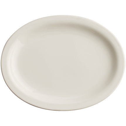 Đĩa bầu dục gốm sứ viền hẹp Acopa 29,2 x 23,2 cm màu ngà (trắng Mỹ) - Thùng 12 cái
