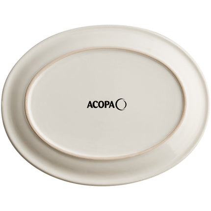 Đĩa bầu dục gốm sứ viền hẹp Acopa 29,2 x 23,2 cm màu ngà (trắng Mỹ) - Thùng 12 cái