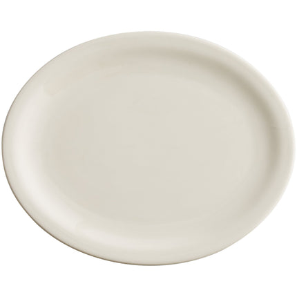 Đĩa oval gốm viền hẹp màu ngà Acopa 34,3 x 26,7 cm - Thùng 12 cái