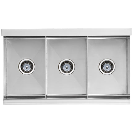 Bồn rửa công nghiệp ba ngăn Regency lòng chậu 30 x 46 x 36 cm 91 cm