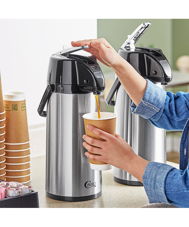 Bình ủ cà phê inox lót thủy tinh Choice 2,2 lít cần gạt