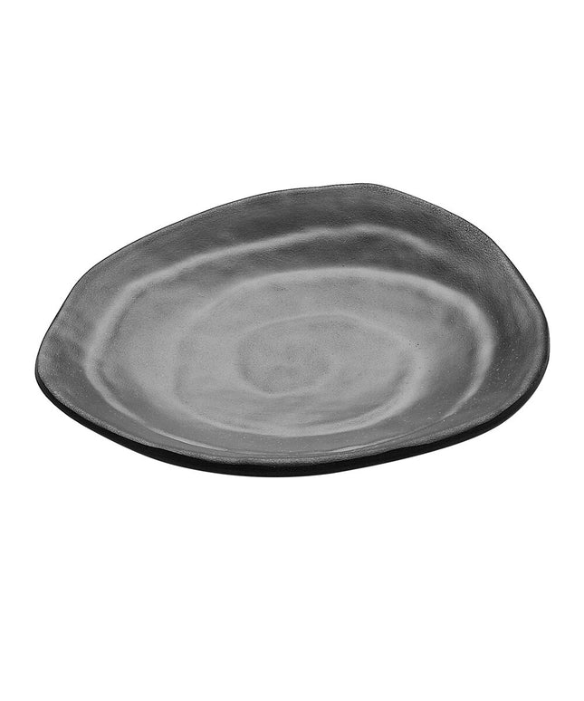 Đĩa tam giác melamine Elite Global Solutions JWT64 Zen 13 cm màu đen viền lượn sóng - Thùng 6 cái