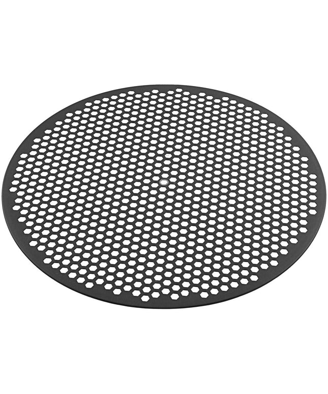 Đĩa pizza lục giác đục lỗ nhôm anod cứng LloydPans Quik-Disks 25 cm phủ Tuff-Kote QDFHX-10-PSTK