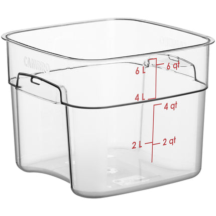 Hộp đựng thực phẩm nhựa polycarbonate vuông trong suốt Cambro CamSquares® FreshPro 5,7 lít