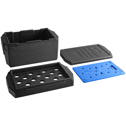 Thùng giữ nhiệt EPP nạp trên tay cầm lớn Cambro Cam GoBox full-size sâu 20 cm kèm Camchiller và khay lót