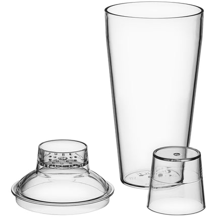 Bình lắc cocktail cobbler 3 mảnh nhựa polycarbonate trong Choice 828 ml