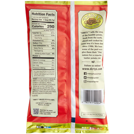 Khoai tây chiên vị BBQ mesquite Dirty Potato Chips 57 g - Thùng 25 gói