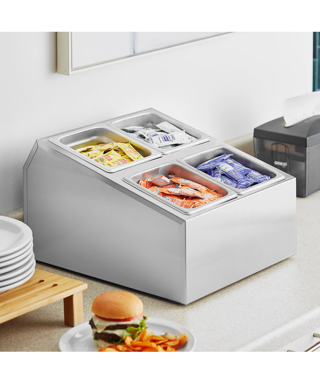 Bộ giá đựng khay hotel pan inox ServSense kèm 4 khay cỡ 1/6