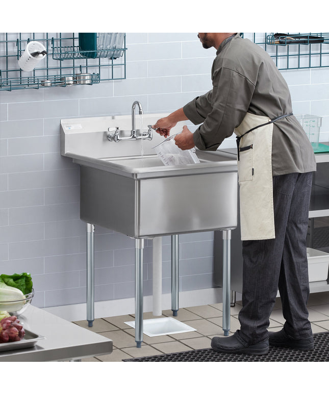 Bồn rửa thương mại Steelton 75 cm 1 khoang kèm vòi