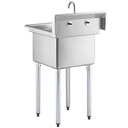 Bồn rửa công nghiệp 1 ngăn Steelton 61 cm kèm vòi