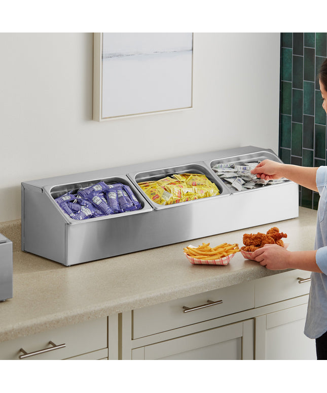 Bộ giá đựng khay hotel pan inox lớn ServSense kèm 3 khay cỡ 1/3