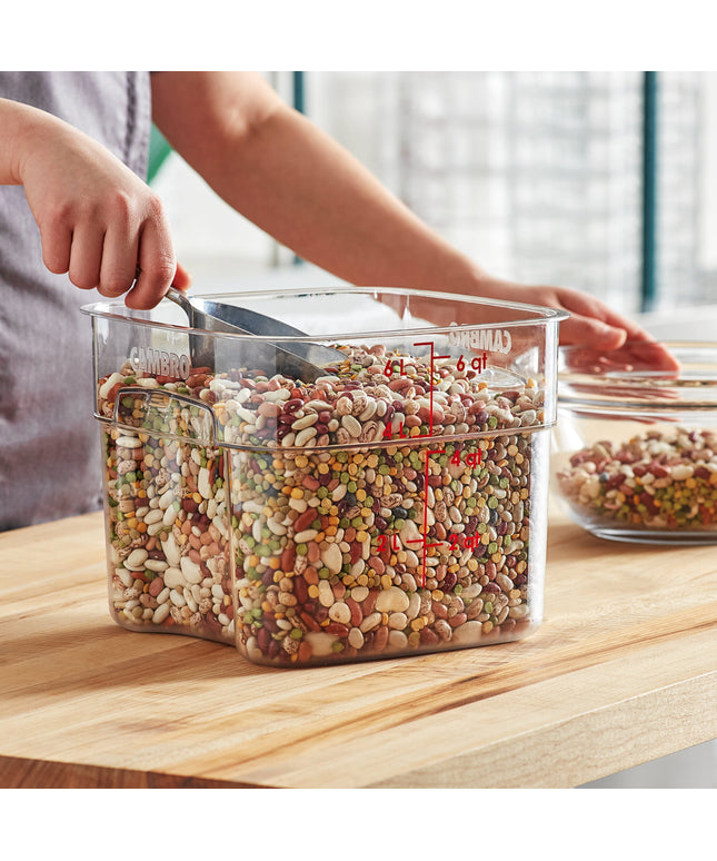 Hộp đựng thực phẩm nhựa polycarbonate vuông trong suốt Cambro CamSquares® FreshPro 5,7 lít