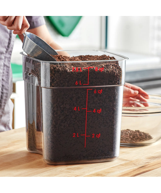 Hộp đựng thực phẩm nhựa polycarbonate vuông trong suốt Cambro CamSquares® FreshPro 7,6 lít