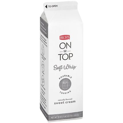 Kem lạnh Rich's On Top 562 ml dạng bọt mềm rót phủ vị kem ngọt - Thùng 12 cái