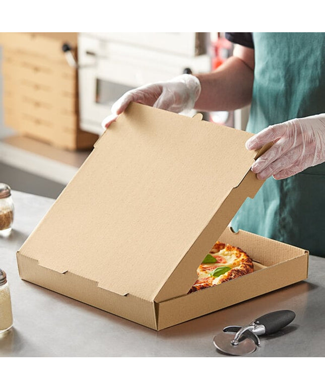 Hộp pizza giấy sóng kraft trơn Choice 36 x 36 x 5 cm đóng gói số lượng lớn - Bó 50 cái