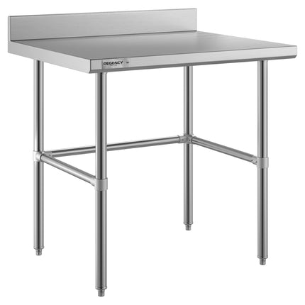 Bàn thao tác công nghiệp inox chân hở Regency Spec Line Easy Attach 76 x 91 cm 14-gauge với tấm chắn hắt 10 cm