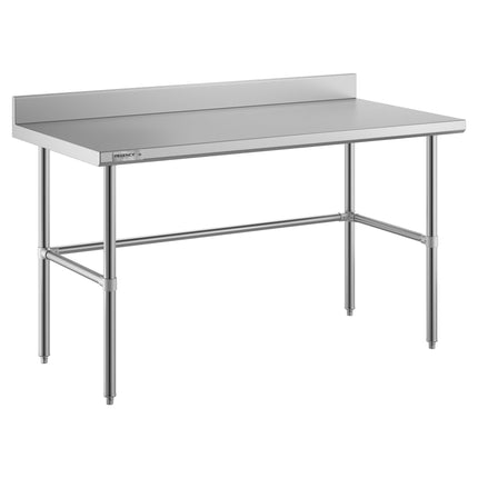 Bàn thao tác công nghiệp thép không gỉ đế mở kèm gờ chắn 10 cm Regency Spec Line Easy Attach 76 x 152 cm 14 gauge