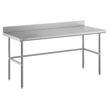 Bàn thao tác chân hở inox Regency Spec Line 76 x 183 cm dày 14-gauge có tấm chắn 10 cm