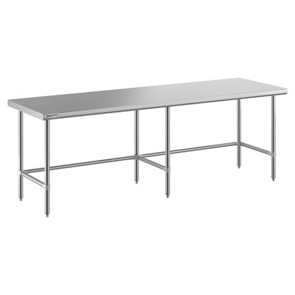 Bàn thao tác inox chân hở 304 gauge 14 Regency Spec Line Easy Attach 76 x 244 cm