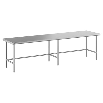 Bàn thao tác inox chân hở Regency Spec Line Easy Attach 76,2 cm x 304,8 cm 14-Gauge inox công nghiệp Open chân đế bàn th