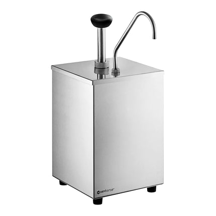 Bình phân phối gia vị dạng bơm ServSense thép không gỉ 3,5 lít vòi bơm inox 30 ml