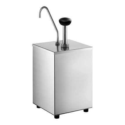 Bình phân phối gia vị dạng bơm ServSense thép không gỉ 3,5 lít vòi bơm inox 30 ml