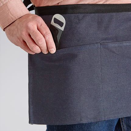 Tạp dề nửa eo 3 túi denim màu đen Acopa Kennett 30,5 x 66,0 cm