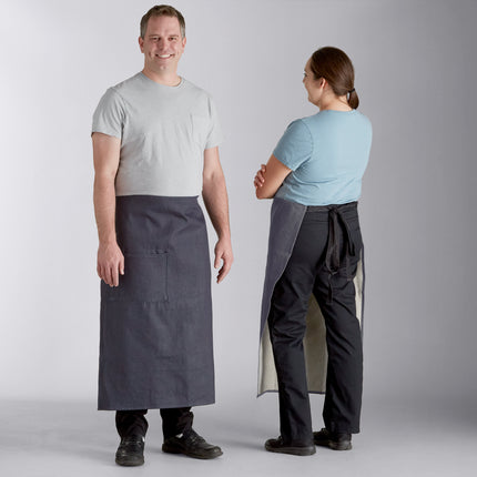 Tạp dề bistro túi denim màu đen Acopa Kennett 83,8 x 76,2 cm