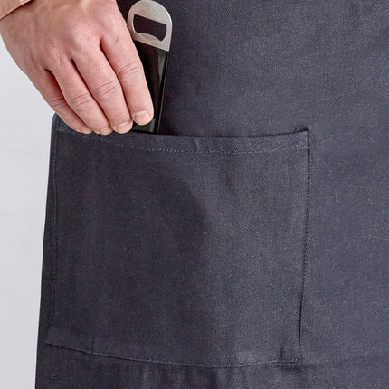 Tạp dề bistro túi denim màu tự nhiên Acopa Kennett 83,8 x 76,2 cm