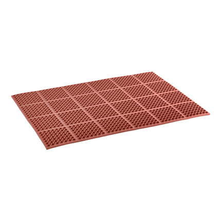Thảm sàn công nghiệp Choice 3' 7,6 cm x 4' 26,7 cm đỏ Rubber Straight viền Grease-Resistant Anti-Fatigue sàn Mat - 2,2 c