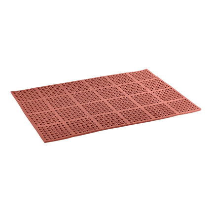 Thảm sàn công nghiệp Choice 3' 7,6 cm x 4' 26,7 cm đỏ Rubber Straight viền Grease-Resistant Anti-Fatigue sàn Mat - 2,2 c