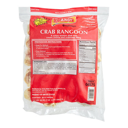 Crab rangoon nhân cua Amoy Royal Dragon 28 g - Thùng 120 cái