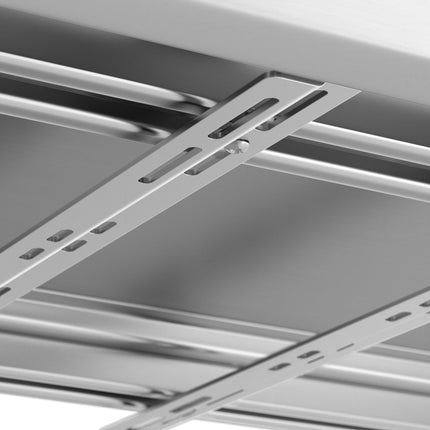 Bàn thao tác chân hở inox Regency Spec Line 76 x 183 cm dày 14-gauge có tấm chắn 10 cm
