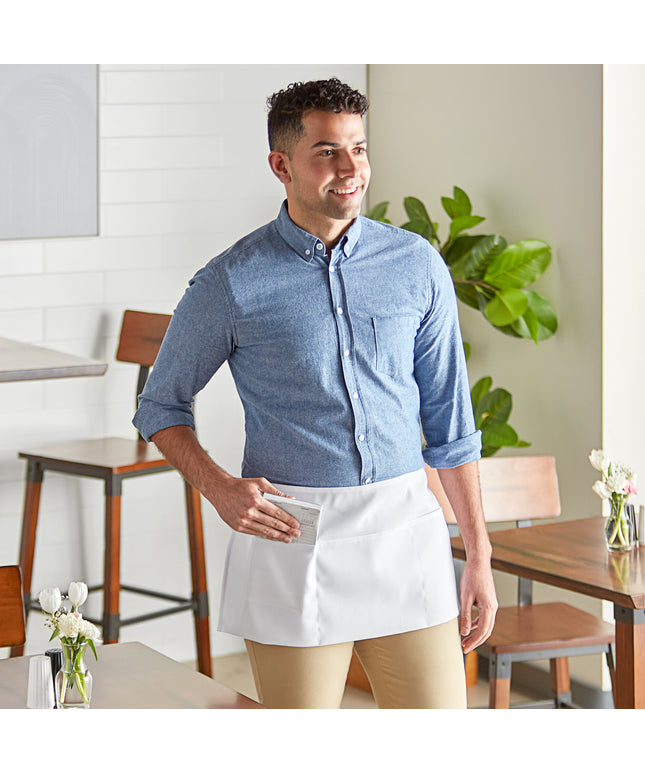 Tạp dề nửa eo 3 túi polyester màu trắng Choice 30,5 x 66,0 cm