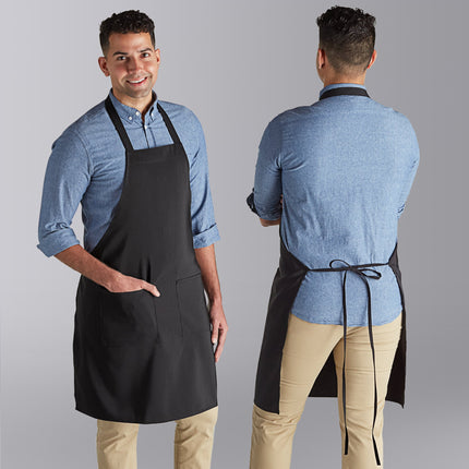 Tạp dề yếm 2 túi polyester màu đen Choice
