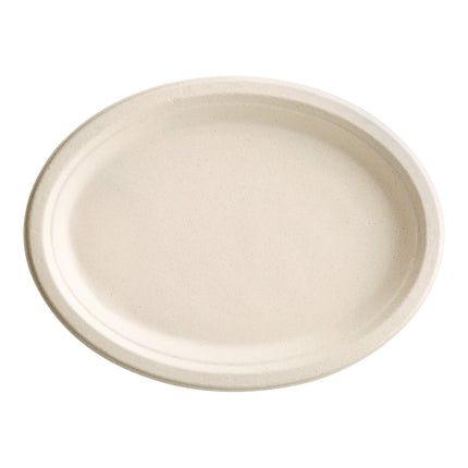 Đĩa bầu dục sợi thực vật tự nhiên EcoChoice 25 x 19 cm - Gói 125 cái